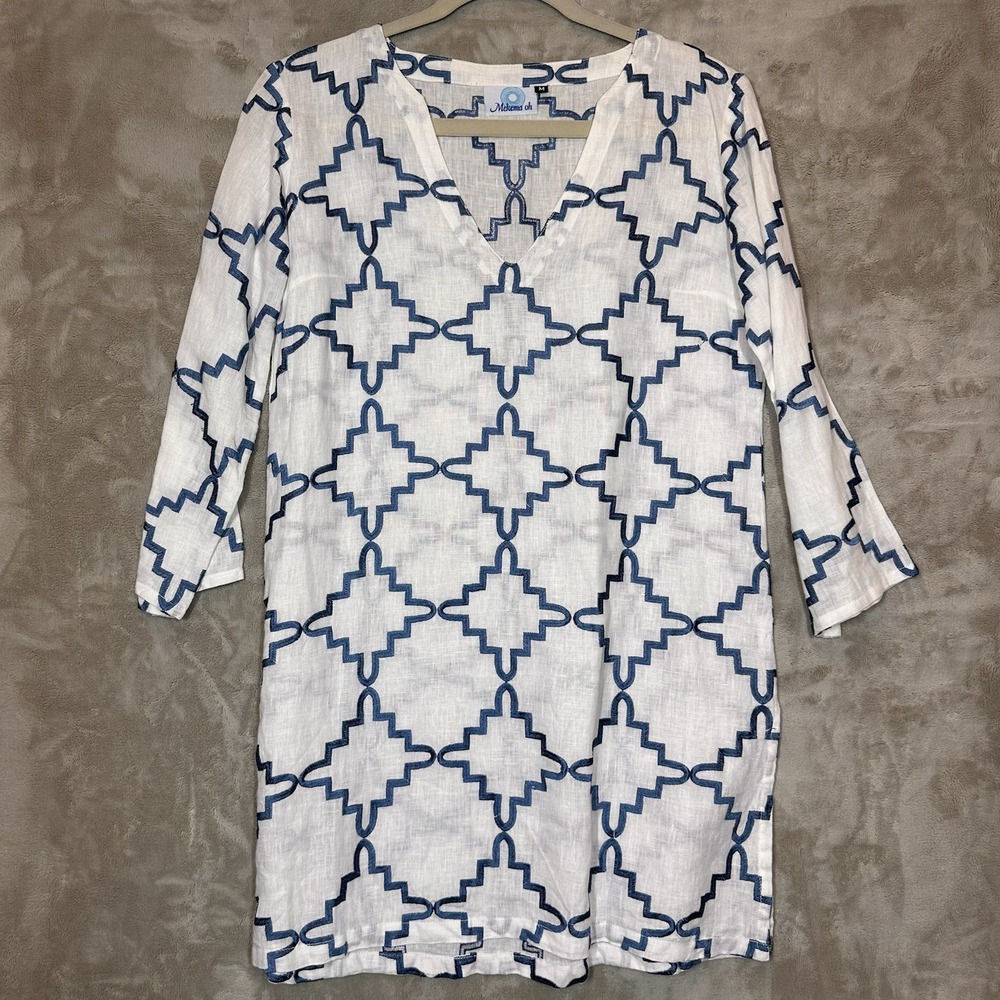 Linen Woman Dress Tunic Cruise Resort Size M Vacation Evryday Casual Cover